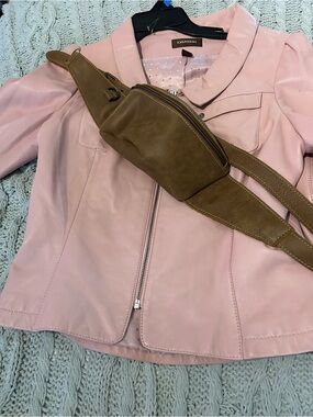 Roots Tan Brown Leather Belt Bag